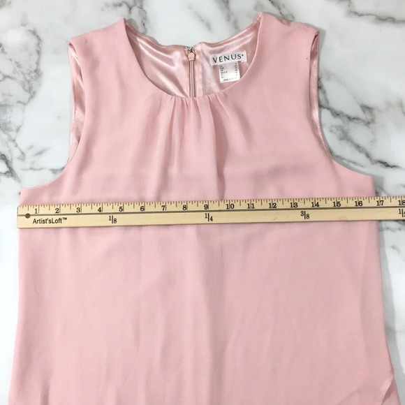 Venus Pink Slip Dress Sleeveless Wrap  Womens 4 Semi Sheer Hi Low Hem‎ Y2K - Picture 7 of 15